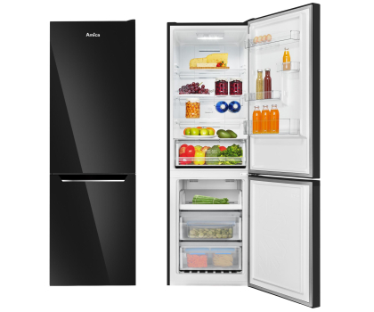 Lodówka i zamrażarka Lodówka Amica FK3506D.2F (E) No Frost 185,5cm Czarna 322L
